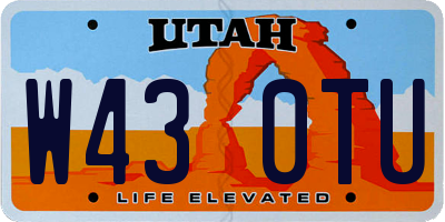 UT license plate W430TU