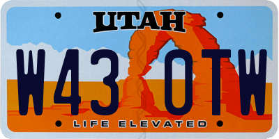UT license plate W430TW