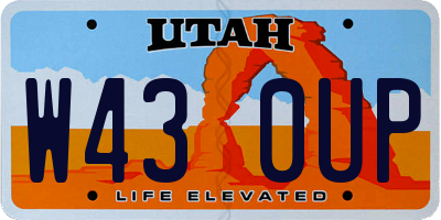 UT license plate W430UP