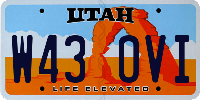 UT license plate W430VI