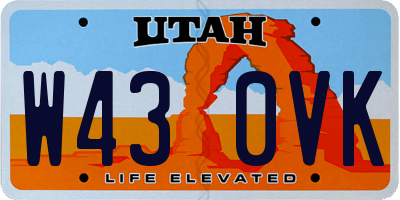 UT license plate W430VK