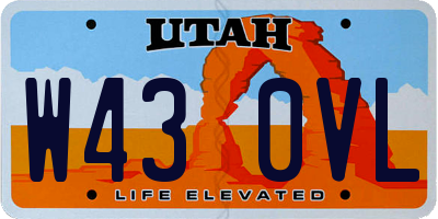 UT license plate W430VL