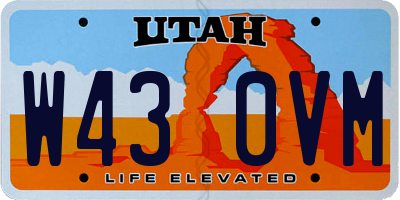 UT license plate W430VM