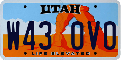 UT license plate W430VO