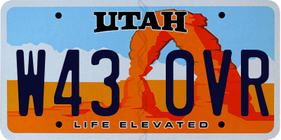 UT license plate W430VR