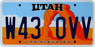 UT license plate W430VV