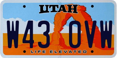 UT license plate W430VW