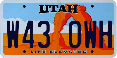 UT license plate W430WH