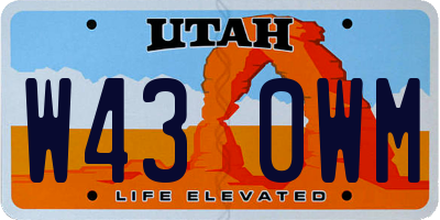 UT license plate W430WM