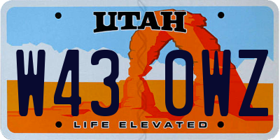 UT license plate W430WZ