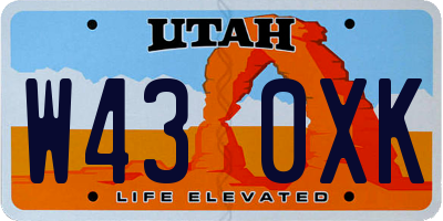 UT license plate W430XK