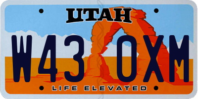 UT license plate W430XM