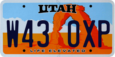 UT license plate W430XP