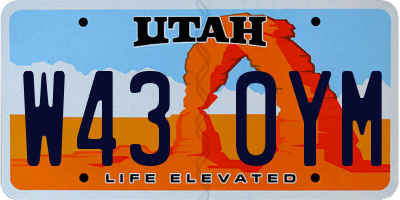 UT license plate W430YM