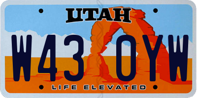 UT license plate W430YW