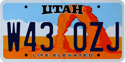 UT license plate W430ZJ