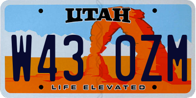 UT license plate W430ZM