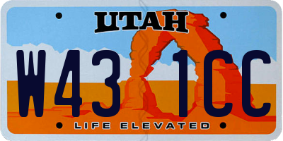 UT license plate W431CC