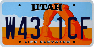 UT license plate W431CF