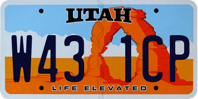 UT license plate W431CP