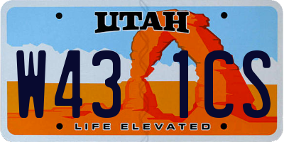 UT license plate W431CS