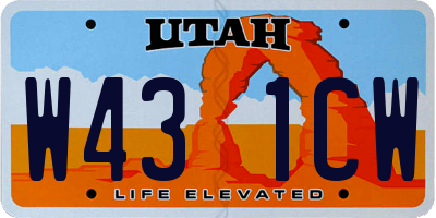UT license plate W431CW