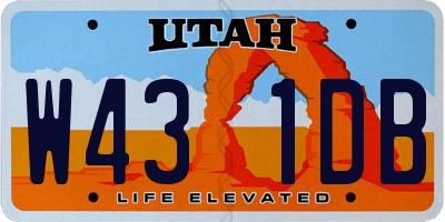 UT license plate W431DB