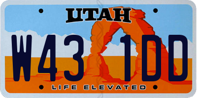UT license plate W431DD