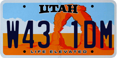 UT license plate W431DM
