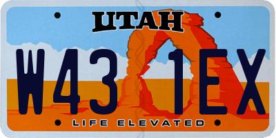 UT license plate W431EX