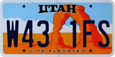 UT license plate W431FS