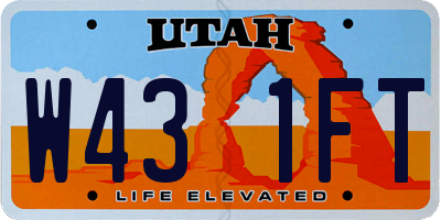 UT license plate W431FT