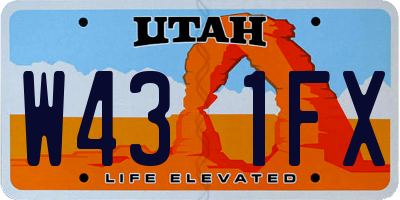 UT license plate W431FX