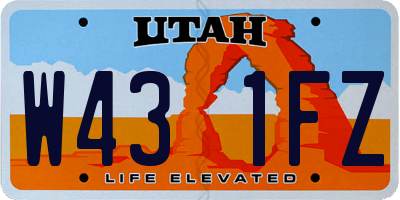 UT license plate W431FZ
