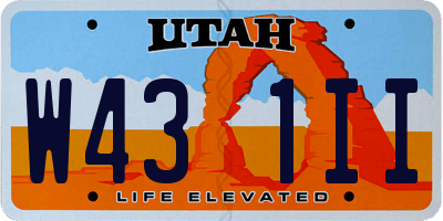 UT license plate W431II