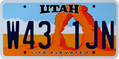UT license plate W431JN