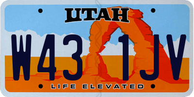 UT license plate W431JV
