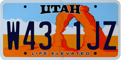 UT license plate W431JZ