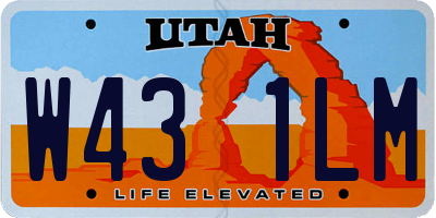 UT license plate W431LM
