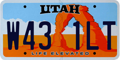 UT license plate W431LT