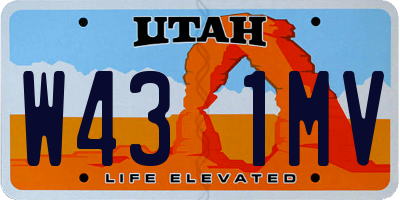 UT license plate W431MV