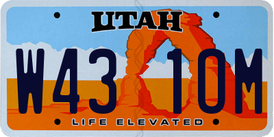 UT license plate W431OM