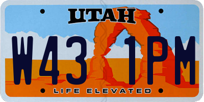 UT license plate W431PM