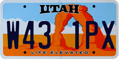 UT license plate W431PX