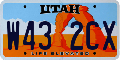 UT license plate W432CX