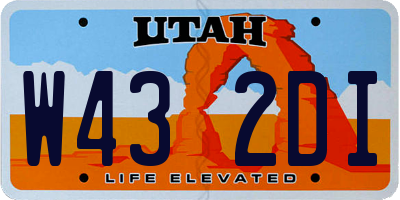 UT license plate W432DI
