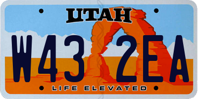 UT license plate W432EA