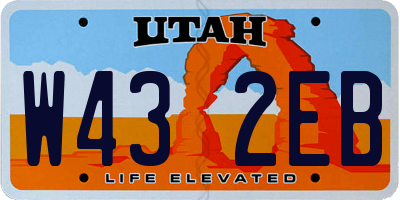 UT license plate W432EB