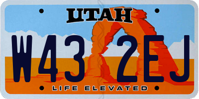UT license plate W432EJ