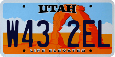 UT license plate W432EL